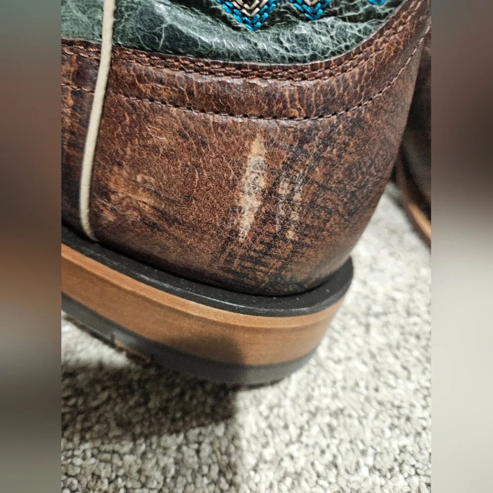 Ariat Men's Western Boots in Brown and Teal - Picture 6 of 8